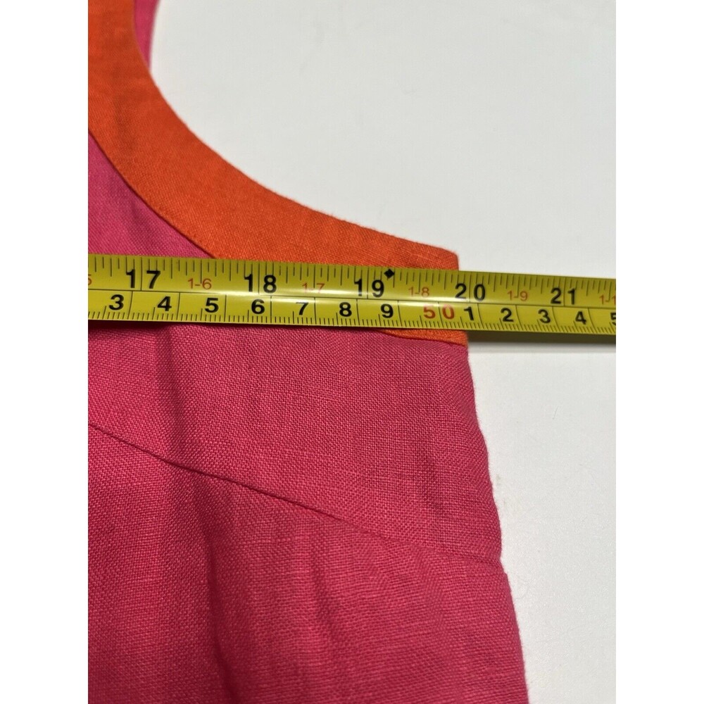 Sigrid Olsen 100% Linen Color Block Shift Dress B… - image 5